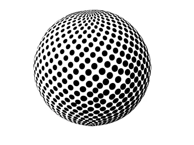 3D Dotted Halftone Sphere Striped and Checkered Logo Template