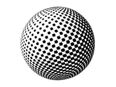 3D Sphere Dotted Halftone Checkered Shape Logo Template