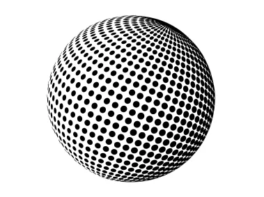 3D Sphere Dotted Halftone Logo