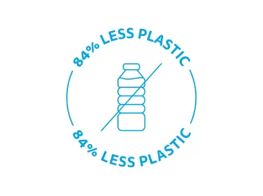 84% Less Plastic Logo