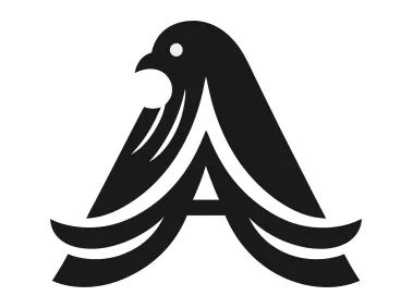 A Letter Shaped Dove Bird Logo Template