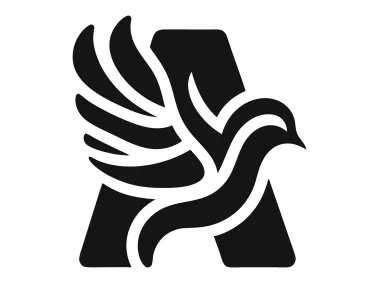 Abstract A Letter with Dove Bird Logo Template