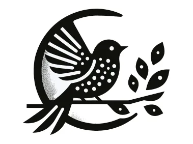 Abstract Bird on Branch Logo Template