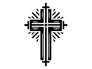 Abstract Black Christian Cross Symbol Logo Template