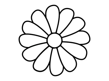Abstract Black Daisy Flower Logo Template