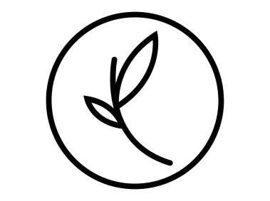 Abstract Black Flower Branch in Circle Logo Template