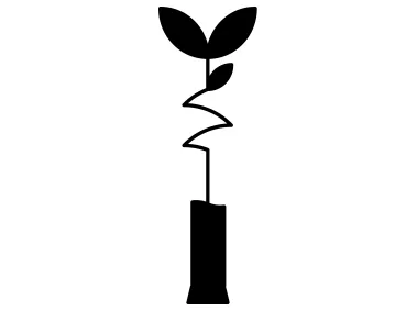 Abstract Black Flower in Vase Logo Template