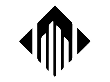 Abstract Black Geometric Building Shape Logo Template