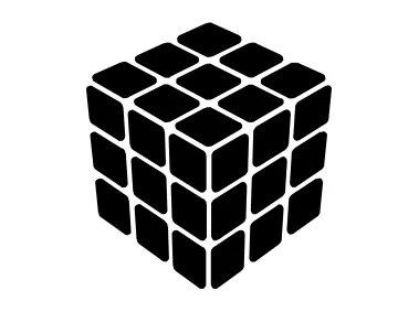 Abstract Black Geometric Cube Logo Template
