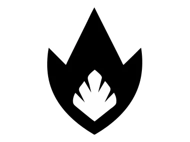 Abstract Black Geometric Flame Shape Logo Template