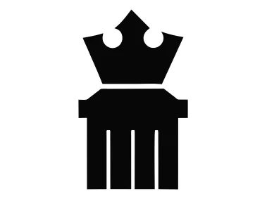 Abstract Black Geometric Shape with Crown Logo Template