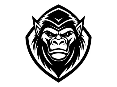 Abstract Black Gorilla Logo Template