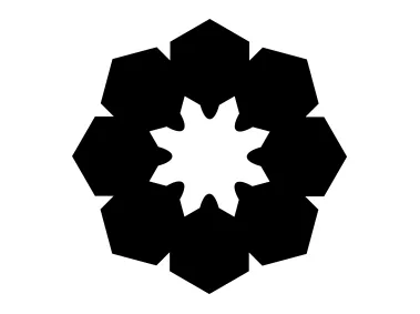 Abstract Black White Circular Flower Logo Template