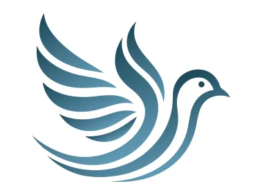 Abstract Blue Dove Pigeon Logo Template