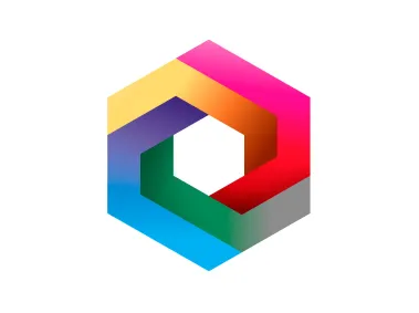 Abstract Colored Hexagon Shape Logo Template