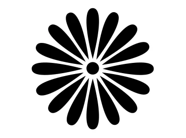 Abstract Daisy Flower Silhouette Logo Template