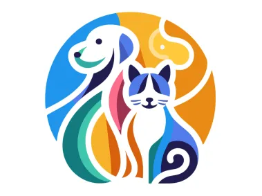 Abstract Colorful Dog and Cat Pet Shop Logo Template