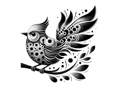 Abstract Dotted Bird Logo Template