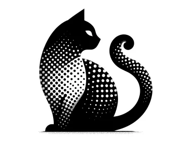 Abstract Dotted Cat Art Logo Template