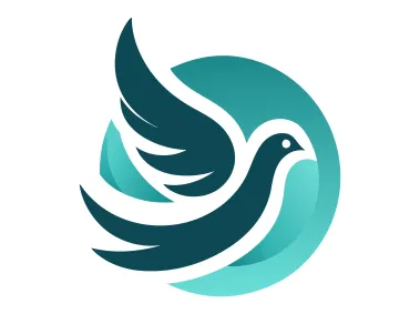 Abstract Dove in Turquoise Circle Logo Template
