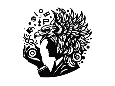 Abstract Eagle Headed Person Logo Template