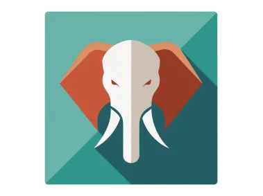 Abstract Elephant Design in Rounded Square Logo Template