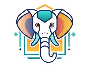 Abstract Elephant Head Design Logo Template