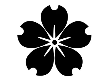 Abstract Five Petals Black Flower Logo Template