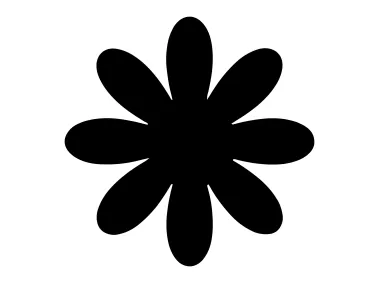 Black Abstract Flower Shape Logo Template