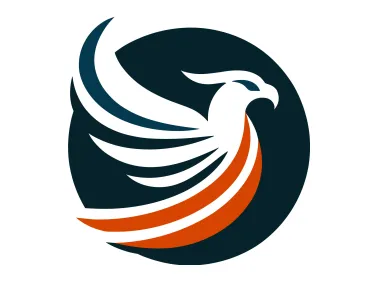 Abstract Flying Eagle in Black Circle Logo Template