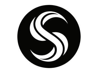 Geometric S Letter Shape in Circle Logo Template