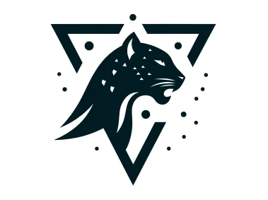 Abstract Jaguar Head in Triangle Logo Template