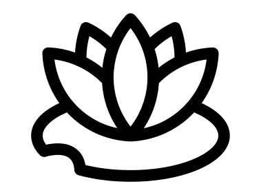 Abstract Linear Black Lotus Flower Logo Template