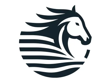 Abstract Running Linear Horse Logo Template