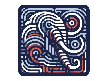 Abstract Linear Mastodon Illustration Logo Template