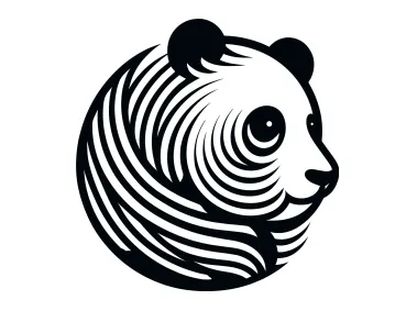 Abstract Linear Panda Logo Template