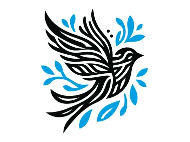 Abstract Linear Sparrow Bird Logo Template