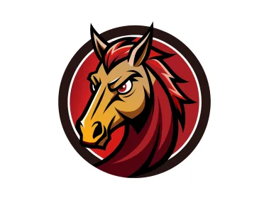 Vector Horse Mascot Illustration in Circle Logo Template