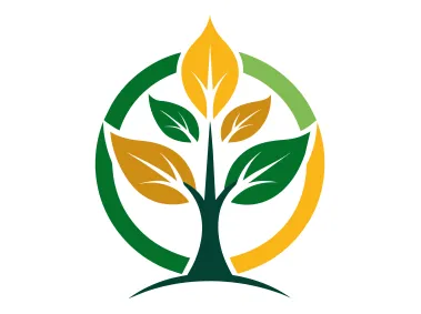 Tree with Leaves in Circle Logo Template