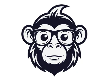 Monkey Wearing Glasses Logo