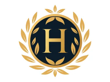 Luxury Letter H with Golden Wreath Logo Template