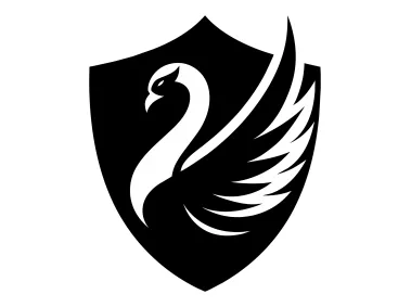 Black Swan in Shield Logo Template