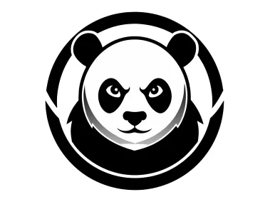 Angry Panda in Circle Logo Template