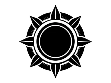 SVG Flower Style Black Compass Logo Template