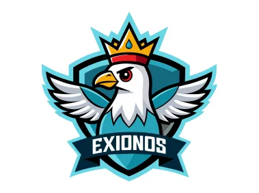 Premium Eagle Mascot with Crown Logo Template