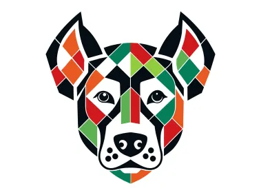Colored Geometric Dog Design Logo Template