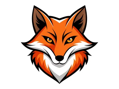 Cartoon Red Fox Head Logo Template