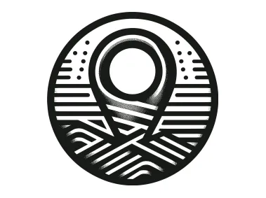 Abstract Map Pin in Circle Logo Template