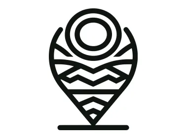 Line Map Pin Logo Template