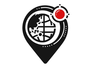 SVG Map Pin with Globe Logo Template